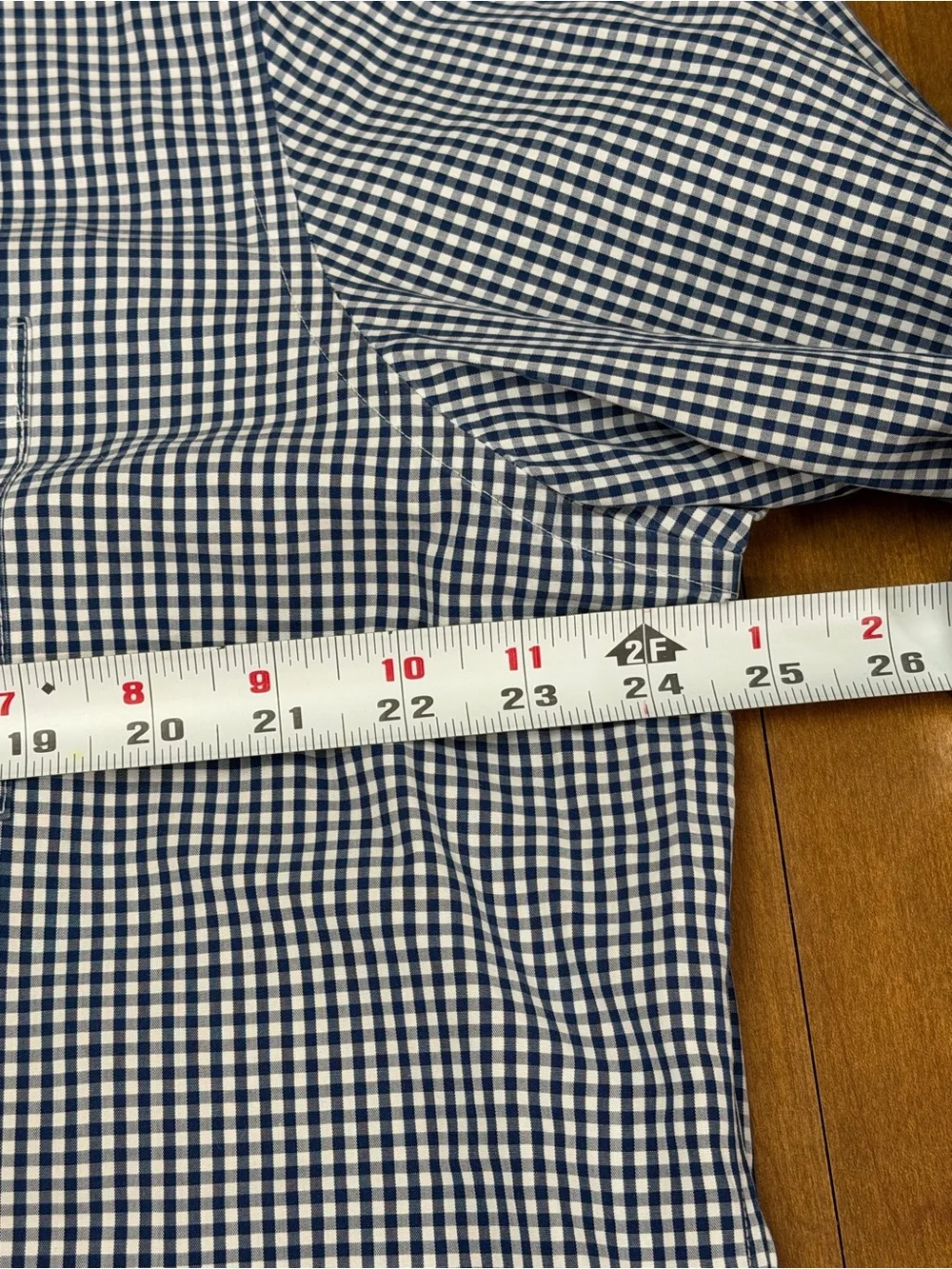 Banana Republic Navy and White Gingham Button-Up Shirt